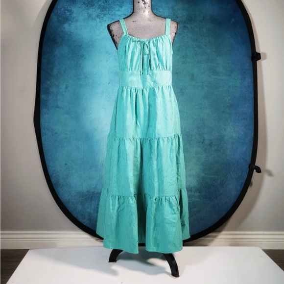 NWT INC Womens Smocked Calf Midi Dress sz 14 - Picture 2 of 9